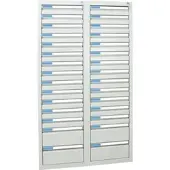 Stumpf Schubladenschrank Serie ESTA, 30 Schubladen lichtgrau (26x100, 4x200mm)