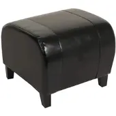 Mendler Hocker Sitzwürfel Sitzhocker Emmen, Leder + Kunstleder, 37x45x47 cm FSC-zertifiziert ~ schwarz