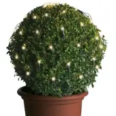 MARELIDA LED Lichternetz für Buchsbaum - Kugelnetz - 120 warmweiße LED - D: 80cm - Timer - Außentrafo - grün