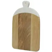 GAUMENKICK Schneidebrett Vesperbrett aus Mangoholz Marmor braun weiß Servierbrett 30cm