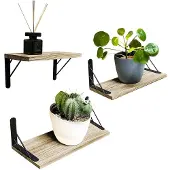Mein-Regal Wandregal "Sam" 3er Set aus Holz in Natur | Gr.: onesize