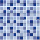 Premium Mosaic Glasmosaik blau 30x30 cm glanz MOS25MIX5