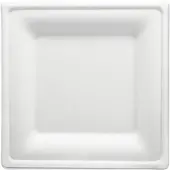 Wisefood 50 Teller - Zuckerrohr Teller - 16 cm (quadratisch, weiß) Bagasse