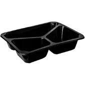 Papstar 100x Mehrweg Menüschalen 3-geteilt 22,7 x 17,8cm Mikrowellengeeignet schwarz