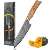 Wakoli EDIB Pro Damast Santoku Messer I 16cm Klinge I Pakkaholzgriff