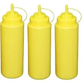 GVK 3 Stück gelbe Quetschflaschen 1 Liter Dosierflasche Spenderflasche Dressingflasche