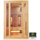 TroniTechnik Infrarotkabine Infrarotsauna MANILA 120cm x 100cm inkl. 5 Vollspektrumstrahler, 2 Personen, LED, Hemlock