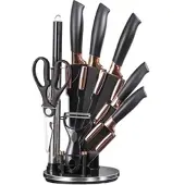 Evym 9-tlg. Premium Küchenmesser-Set Schwarz