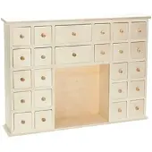 Buttinette Adventskalender aus Holz, 41,5 x 7 x 30,5 cm