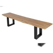 Möbelliebling Sitzbank Baumkante 180 cm natur massiv Akazie schwarz