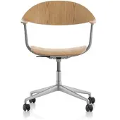 Vitra - Mynt Bürostuhl Viersterngestell, Eiche natur / Aluminium gestrahlt (Rollen für Hartboden)
