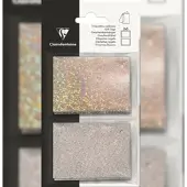 Clairefontaine 10x Geschenketiketten holografisch/Glitter, silber - Silber 617069C