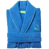 Benetton - Bademantel L/XL 100% Baumwolle 360GSM in Blau - Rainbow Be