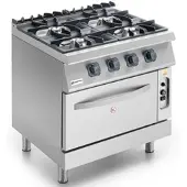 Mastro 700er Kochserie / Gasherd auf statischem Gasofen GN 2/1, 4 Brenner