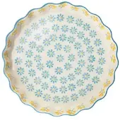 Tranquillo Quiche Form Floral, blau 22cm