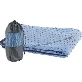 PEARL sports 2in1-Mikrofaser-Yoga-Handtuch & Auflage, saugfähig, rutschfest, blau