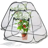 ROYAL GARDINEER 2er-Set kompaktes Pop-Up-Gewächshäuser, klar, universal, 80x70x80 cm