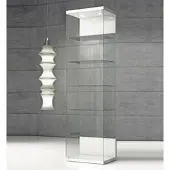 JTI-Vitrine Glasvitrine Weiß mit LED-Beleuchtung abschließbar JT-VE60