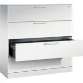 C+P CP-Möbel Hängeregisterschrank Asisto C3000, Holz, 3-bahnig, 4 Schübe, lichtgrau