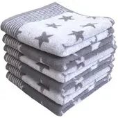 Dyckhoff Handtuch Stars, grau, 50 x 100 cm, aus 100% Baumwolle, 480 g/m2