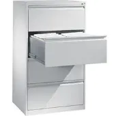 C+P CP-Möbel Hängeregisterschrank C1000, 2-bahnig, 4 Schübe, lichtgrau