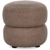Bizzotto Hocker Gabby aus Boucle-Stoff, modern gepolstert, rund, Braun, bequem für Dein Zuhause