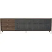 Harto - Gabin Sideboard mit Schubladen, Walnuss natur / schiefergrau