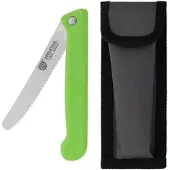 Gräwe Klappbares Frühstücksmesser, mit Etui, Wellenschliff, Grün