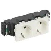 Legrand 077562 Schutzko-Steckdosen, 2-fach (4 Module), Farbe: weiß (RAL 9010)