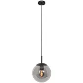 Steinhauer Pendellampe, Metall, Rauchglas, Schwarz, H 170 cm