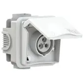 Pce 883-4v CEE-Unterputzsteckdose inkl. UP-Dose Design 16A 3p 4h IP44 (weiß) 8834v