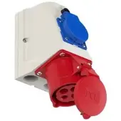 Pce 9224-6fw CEE-Wandsteckdose + SSD COMBO 32A 4p 6h IP44 92246fw