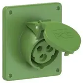 Pce 413-10f9 CEE-Anbausteckdose schräg (92x100mm) 16A 3p 10h IP44/IP54 41310f9