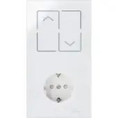 Kopp 853512011 HKi8-Kombination Jalousieschalter-Schutzkontakt-Steckdose, eckig, Farbe: weiß
