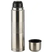 Rosenstein & Söhne Edelstahl-Isolierflasche mit Becher im Deckel, 1,0 l