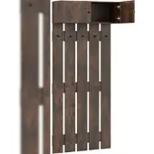 Costway Wandmantelstahl mit 5 Doppelhaken und 2 Türen Schrank, Wandmantelstahl Panel Wandregal