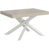 Itamoby Ausziehbarer Tisch 90x120/380 cm, Gestell Volantis kaschmirweiß