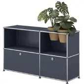 USM United Soft USM Haller Sideboard mit zwei Klapptüren und Pflanzeneinsatz Anthrazitgrau