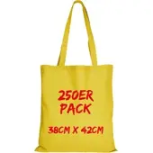 TEXXILLA Baumwolltasche Mehrpack Classic mit zwei langen Henkeln, Gelb, gelb