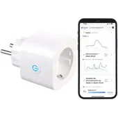 Luminea Home Control 2in1-WLAN-Steckdose mit bidirektionaler Strom-Messung, 16 A, App