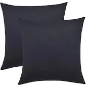 NatureMark Kissenbezug Jersey, schwarz, aus Baumwolle, 80x80 cm, 2 Stück