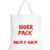 TEXXILLA Baumwolltasche Mehrpack Classic mit zwei kurzen Henkeln, Weiß, weiß