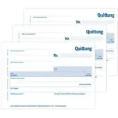 Notizblock24 Quittungsblock 121901020, A6 quer, ohne MwSt., selbstdurchschreibend mit 1 Durchschlag, 3 Blöcke à 2x50 Blatt