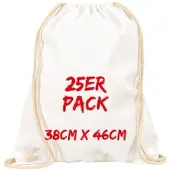 TEXXILLA Turnbeutel Mehrpack mit robusten Zugbändern, Weiß, weiß
