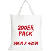 TEXXILLA Baumwolltasche Mehrpack Classic mit zwei kurzen Henkeln, Weiß, weiß