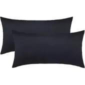 NatureMark Kissenbezug Jersey, schwarz, aus Baumwolle, 40x60 cm, 2 Stück