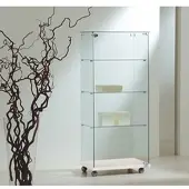 JTI-Vitrine Glas Vitrine auf Rollen abschließbar JT-LL614E