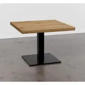 BIG Möbel Gastro Loungetisch 80x80 cm | Eiche Rom Natur | Gusseisengestell | 45 cm Höhe