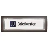 JU-Metallwarenfabrik JU Namensschildtaster Klingeltaster Kombitaster mit Namensschild 21-110, braun 65x22 mm