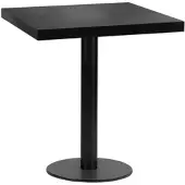 BIG Möbel Bistrotisch 50x50 cm Stahlgestell Rund | Dunkle Holzoptik